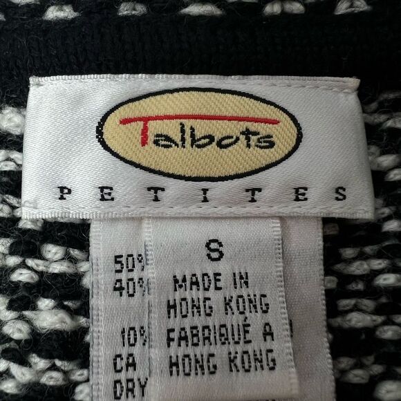 Talbots Petites Full Zip Houndstooth Jacket Size 8P - Picture 8 of 9